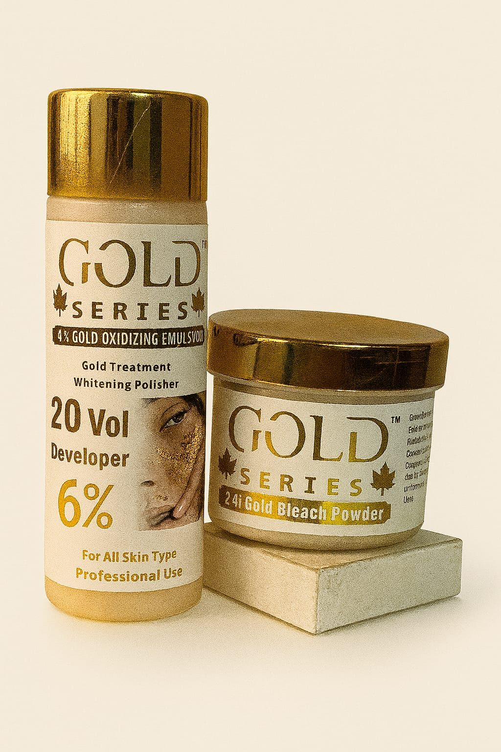24k Gold Series original Bleach powder and Volume set - skin polish