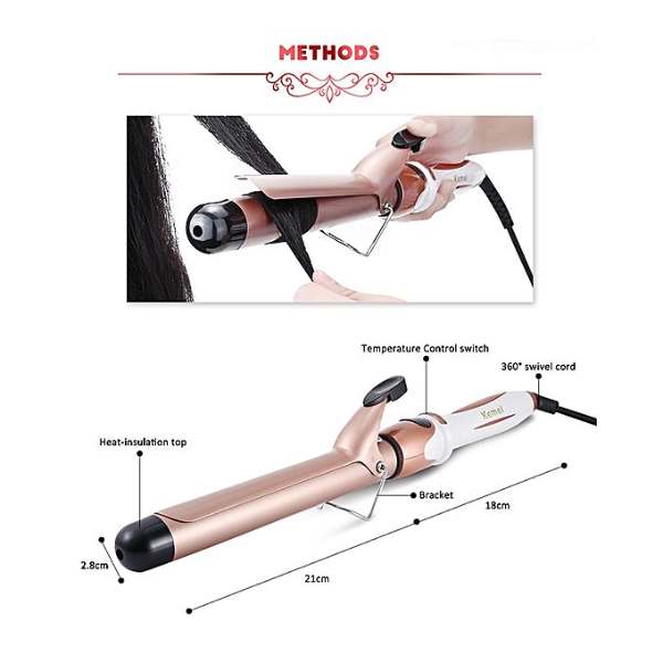 Kemei Km-760A Digital Adjustable Temperature Ceramic Hair Curler