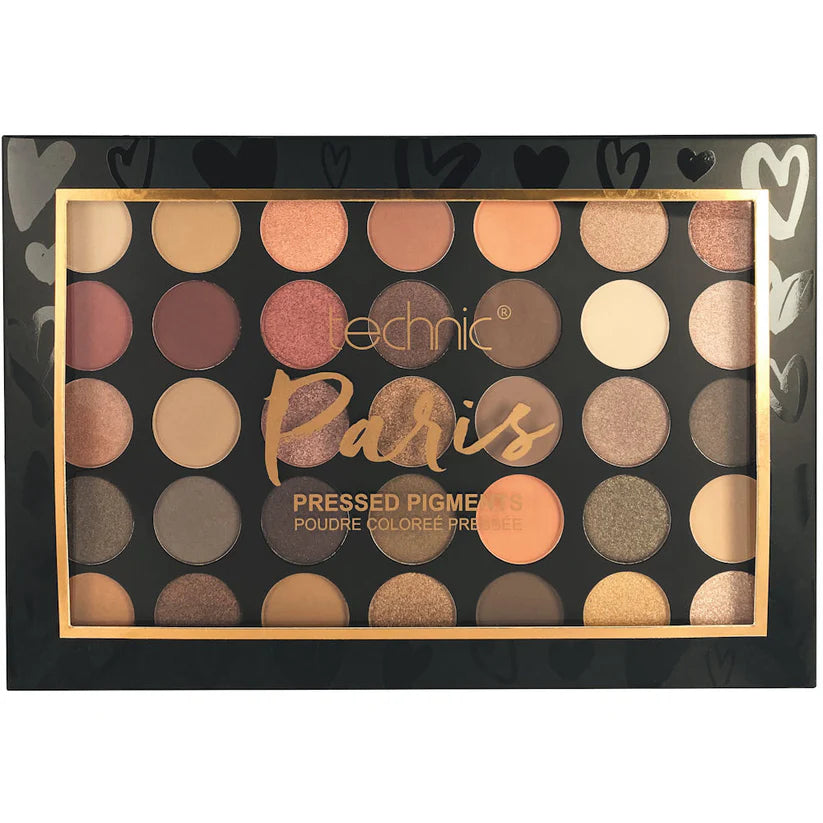 Technic Cosmetics 35 Colour Nudes Naturals Eyeshadow Palette Paris - Makeup Beauty Glamour Neutral Shades Palette
